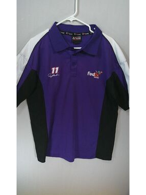 Chase Authentics NASCAR FedEx Racing Polo Shirt Large Purple
